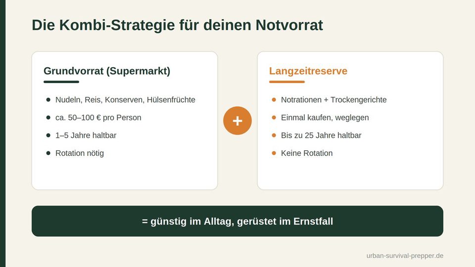 Kombi-Strategie: Grundvorrat plus Langzeitreserve