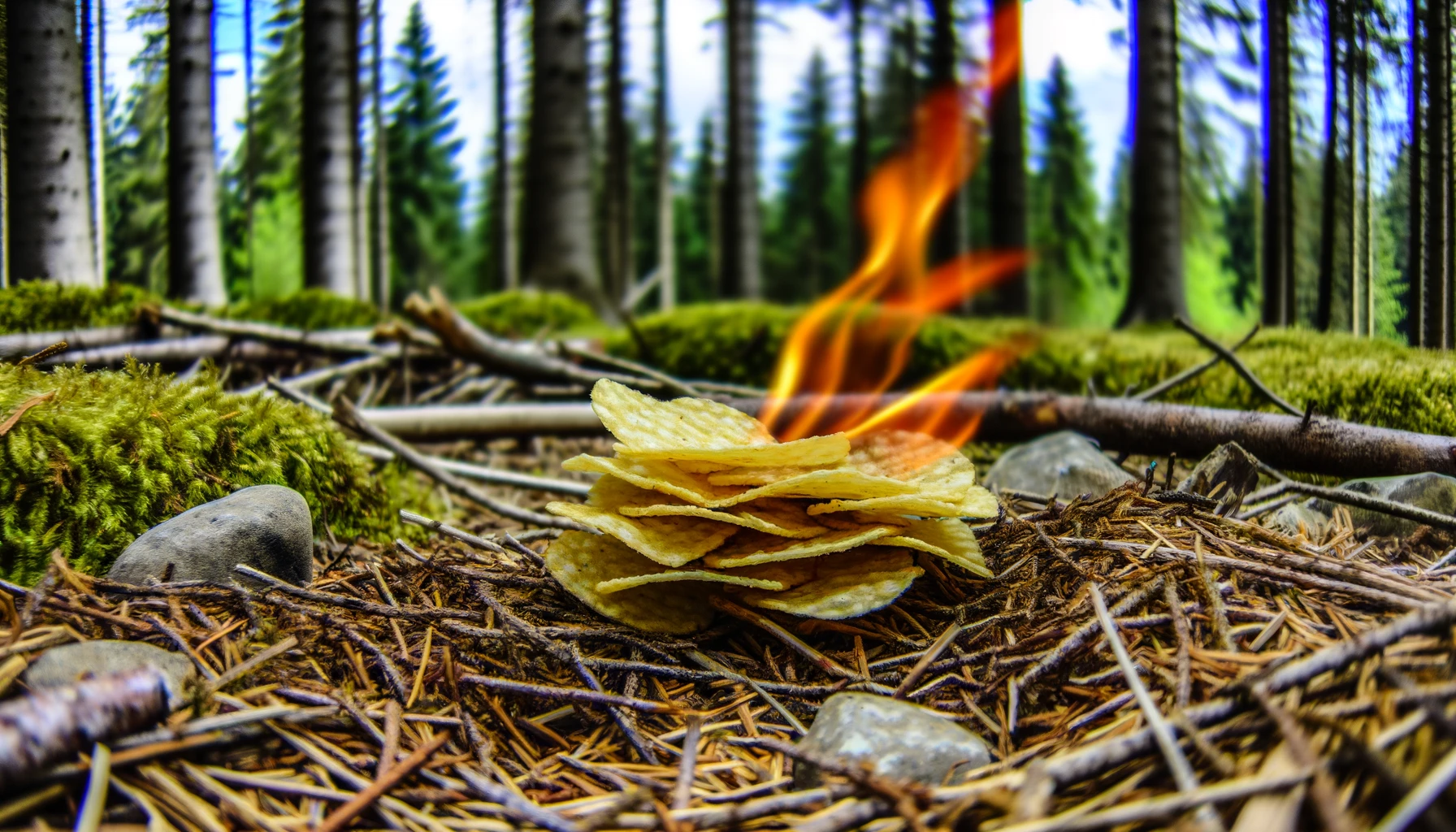 Survival Hack – Chips als Anzündhilfe