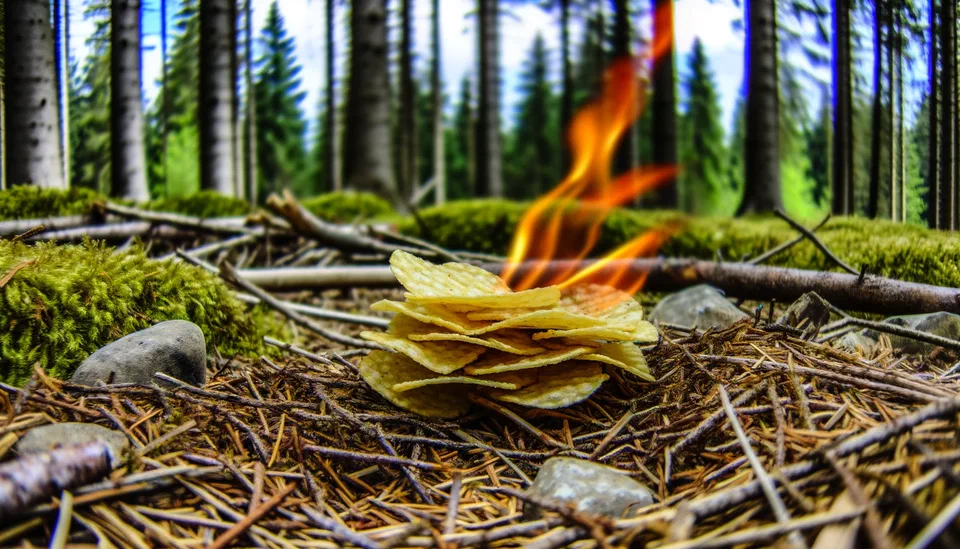 Survival Hack – Chips als Anzündhilfe