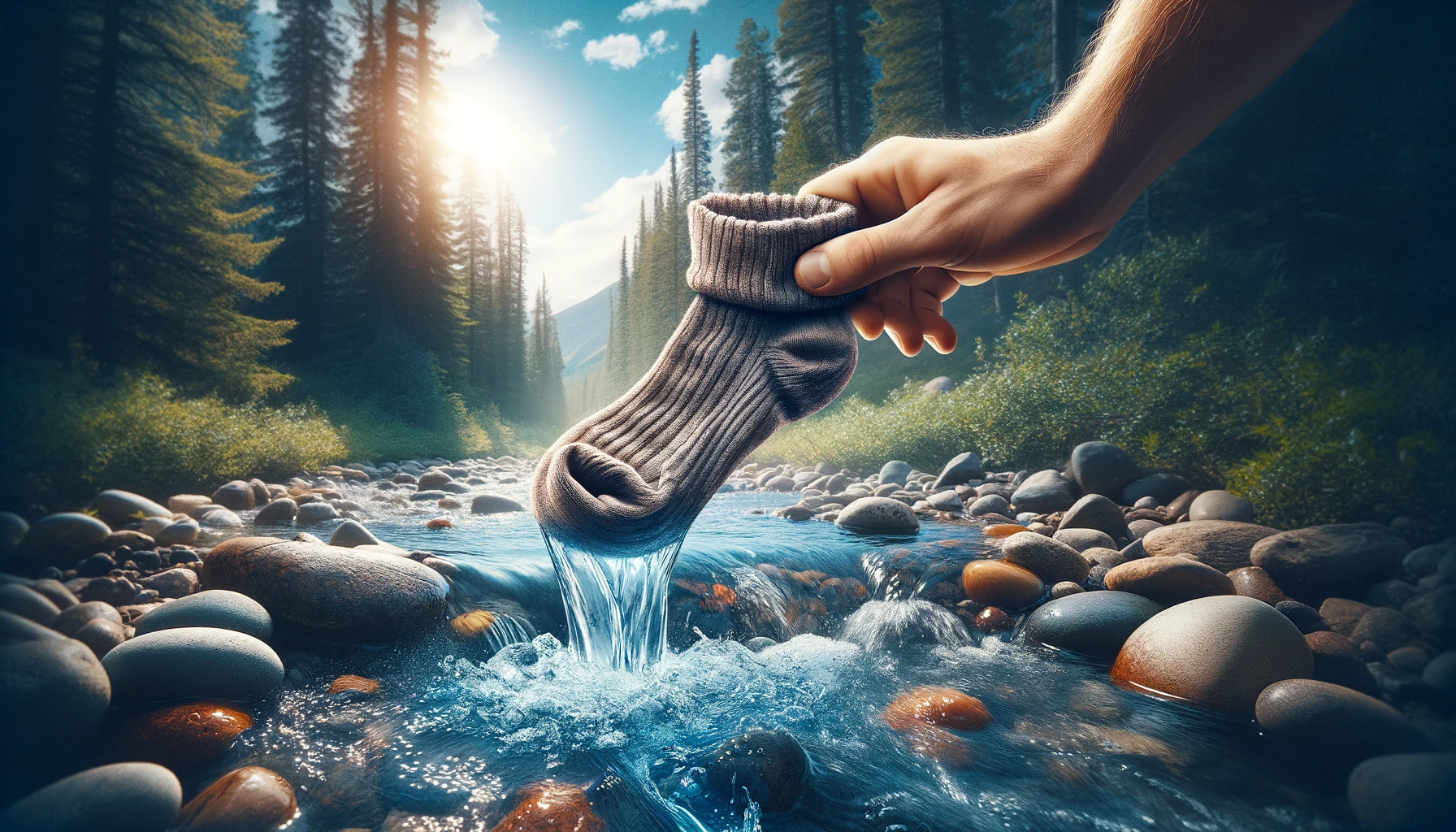 Survival Hack – Socken als Wassersieb