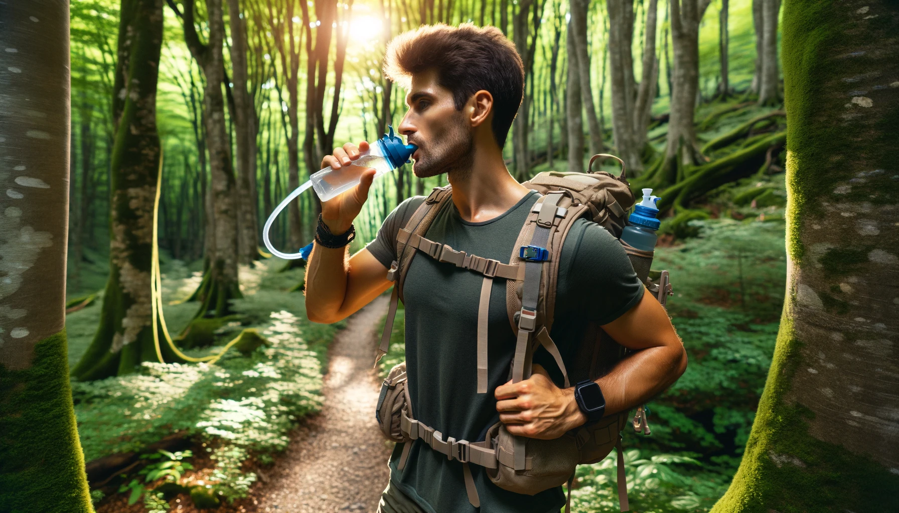 Trinkblase Rucksack – Trinken im Wald