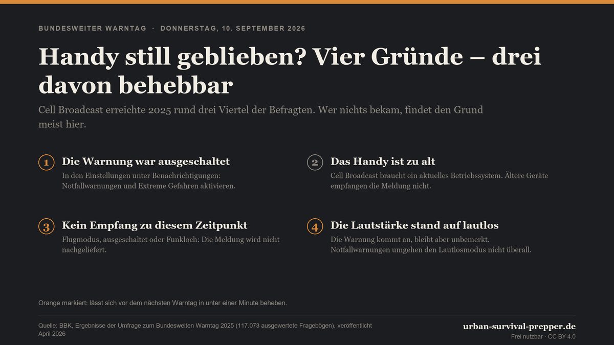 Infografik: Handy still geblieben? Vier Gründe – drei davon behebbar